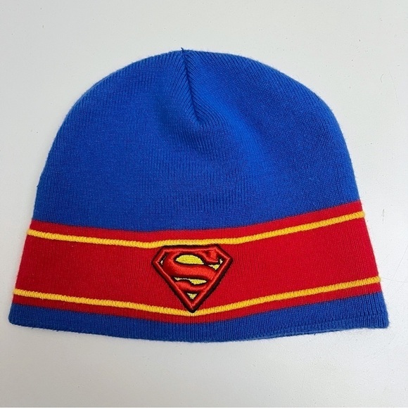 Dc Comics Superman Beanie Cap Kids One Size - Picture 1 of 6